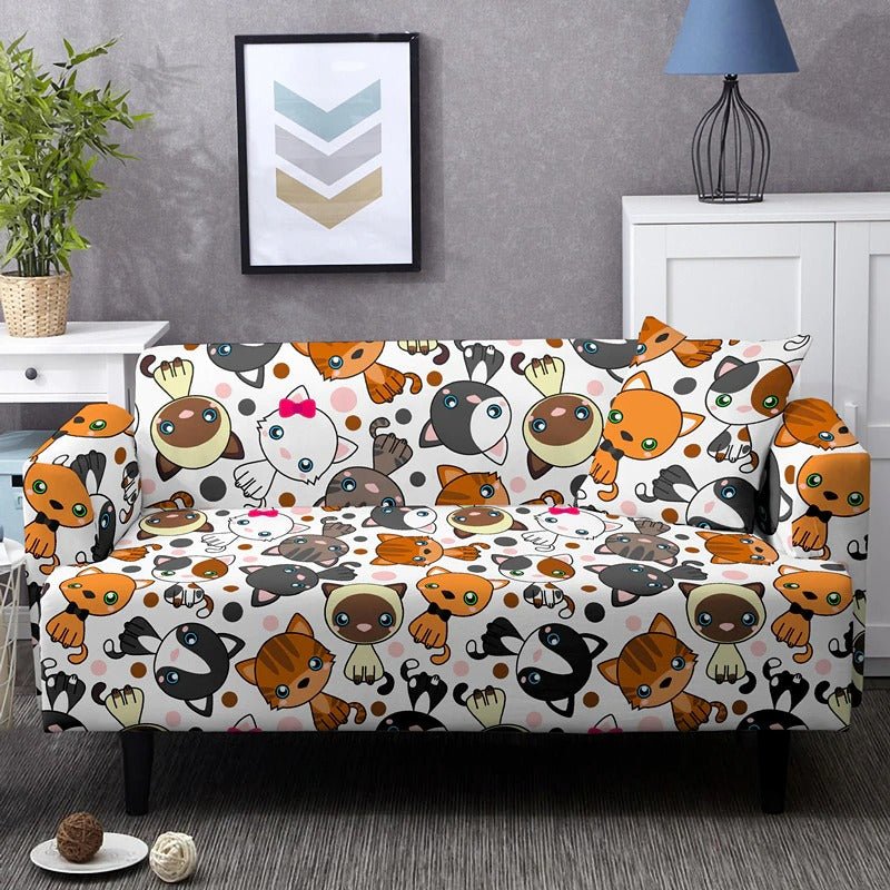 Cat Pattern Sofa Cover Protector - Puppeeland