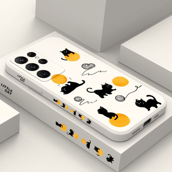Cat Playing Rope Phone Case For Samsung Phone - Puppeeland
