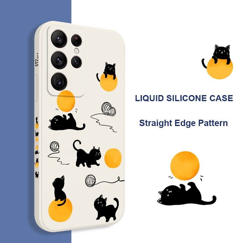 Cat Playing Rope Phone Case For Samsung Phone - Puppeeland
