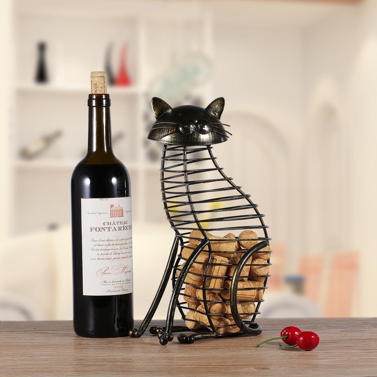 Cat Wine Cork Holder Figurine - Puppeeland