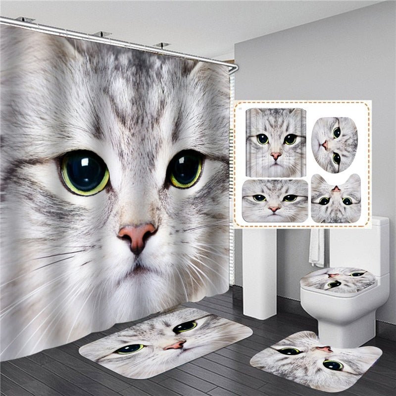 Cool Cat Bathroom 4-Piece Set - Puppeeland