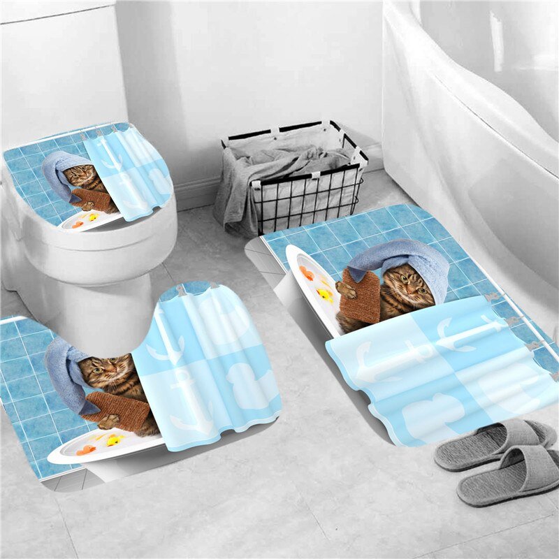 Cool Cat Bathroom 4-Piece Set - Puppeeland