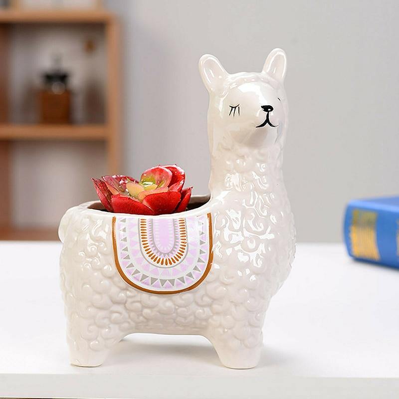 alpaca planter pot Cute Alpaca Flower Plant Pot