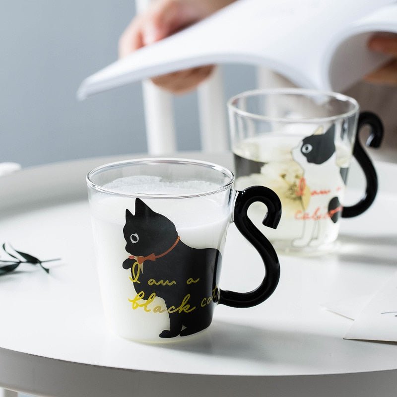 Cute Cat Coffee Glass Mug - Puppeeland