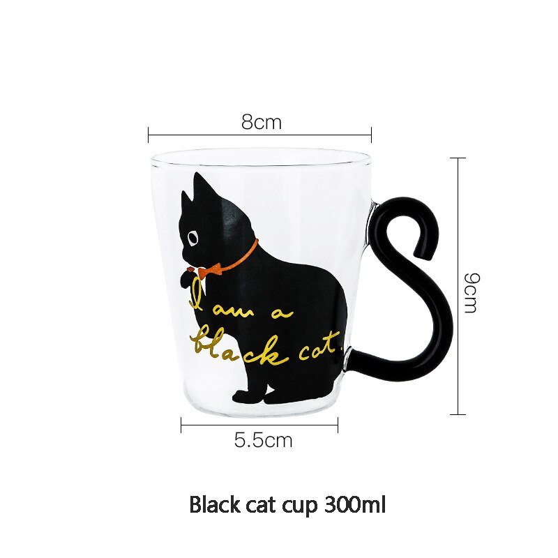 Cute Cat Coffee Glass Mug - Puppeeland