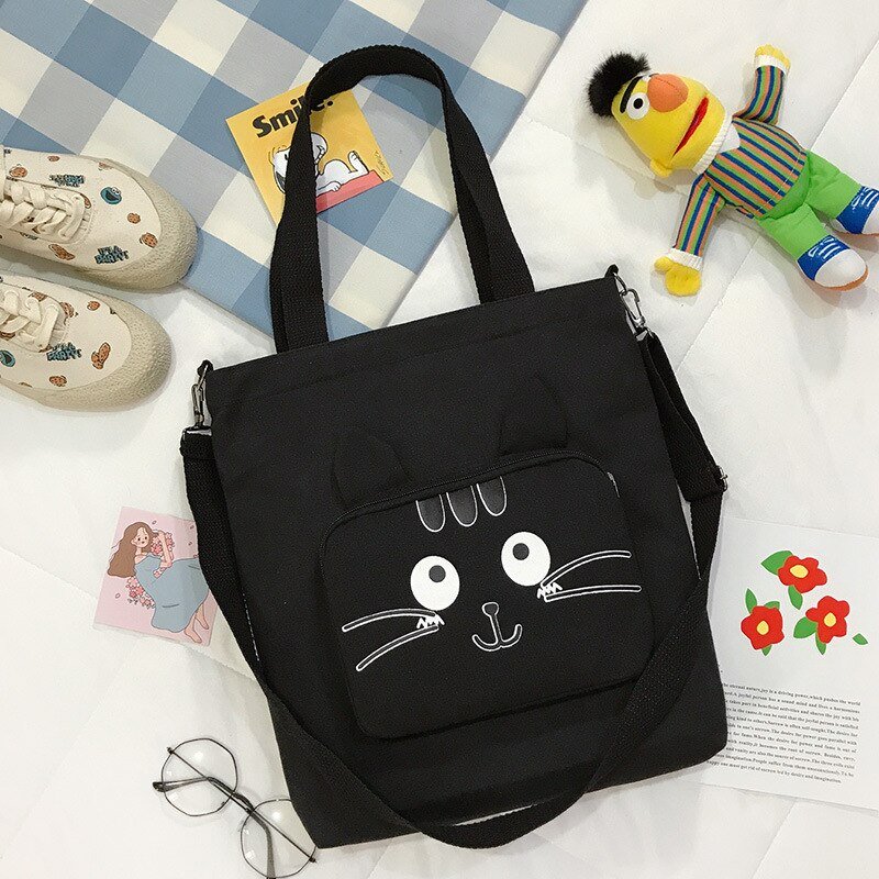 Cute Cat Design Canvas Bag - Puppeeland