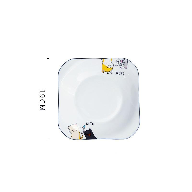 Cute Cat Design Ceramic Tableware Dining Set - Puppeeland