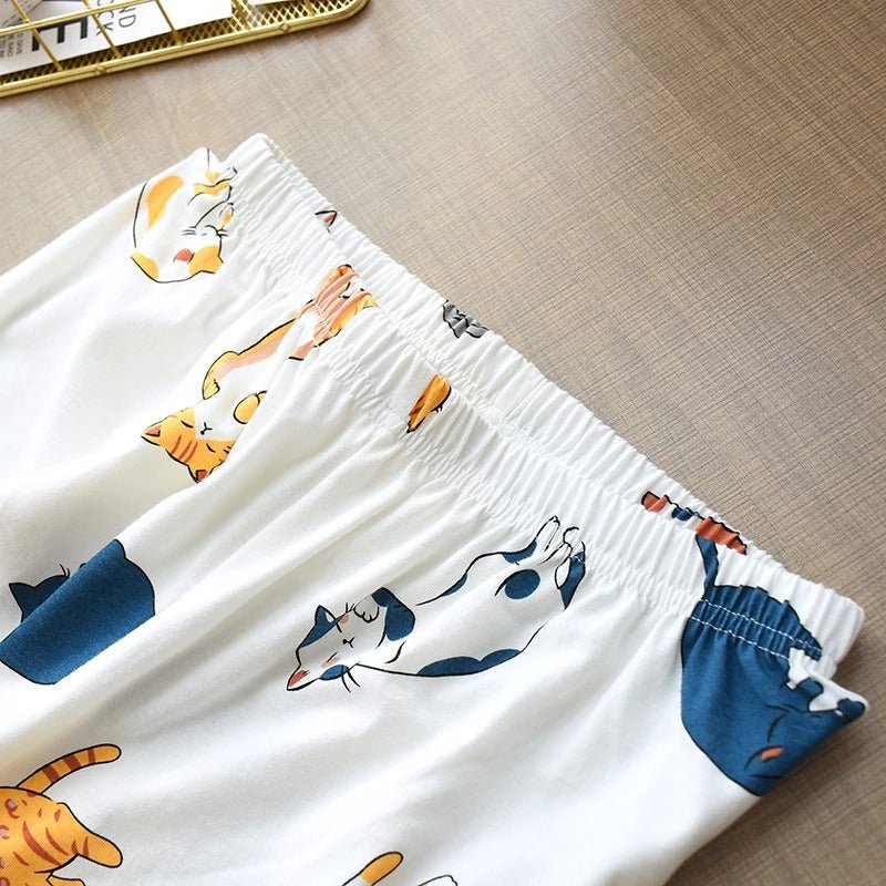 Cute Cat Long Sleeve Pajamas - Puppeeland