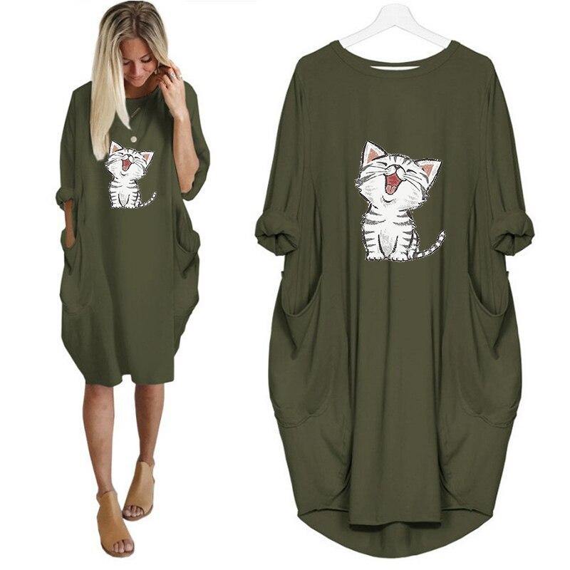 Cute Cat Print Dress - Puppeeland
