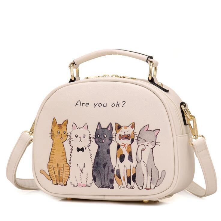 Cute Cat Print Handbag Crossbody Bag - Puppeeland