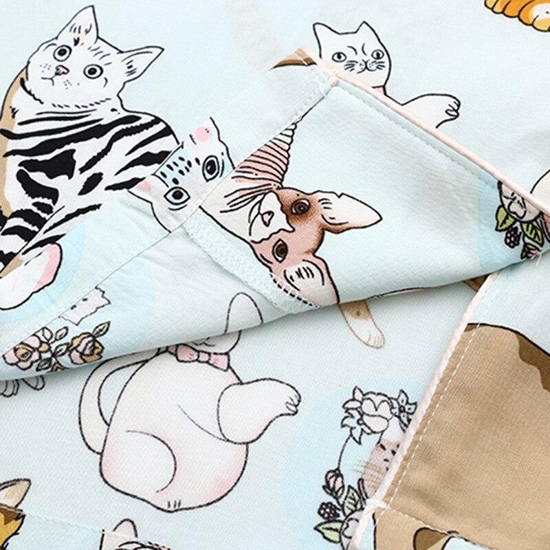 Cute Cat Print Pajamas - Puppeeland