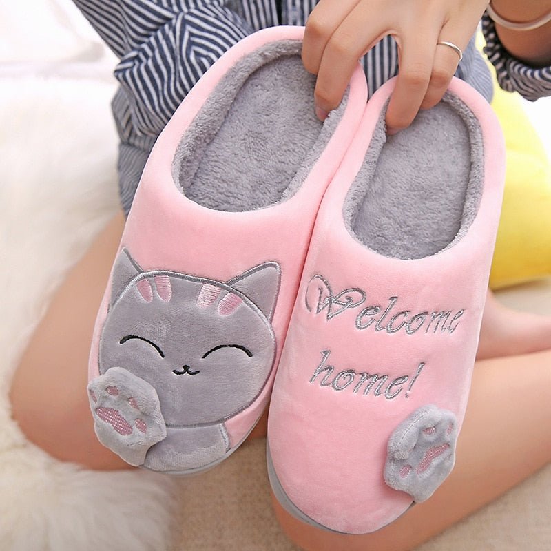 Cute Cat Warm Slippers - Puppeeland