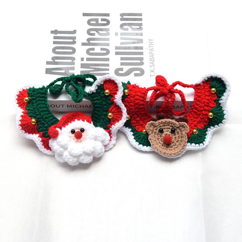 Cute Christmas Crochet Collar For Pet - Puppeeland