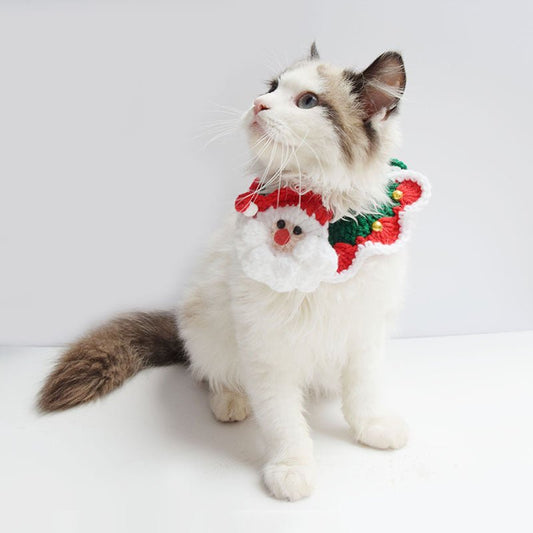 Cute Christmas Crochet Collar For Pet - Puppeeland