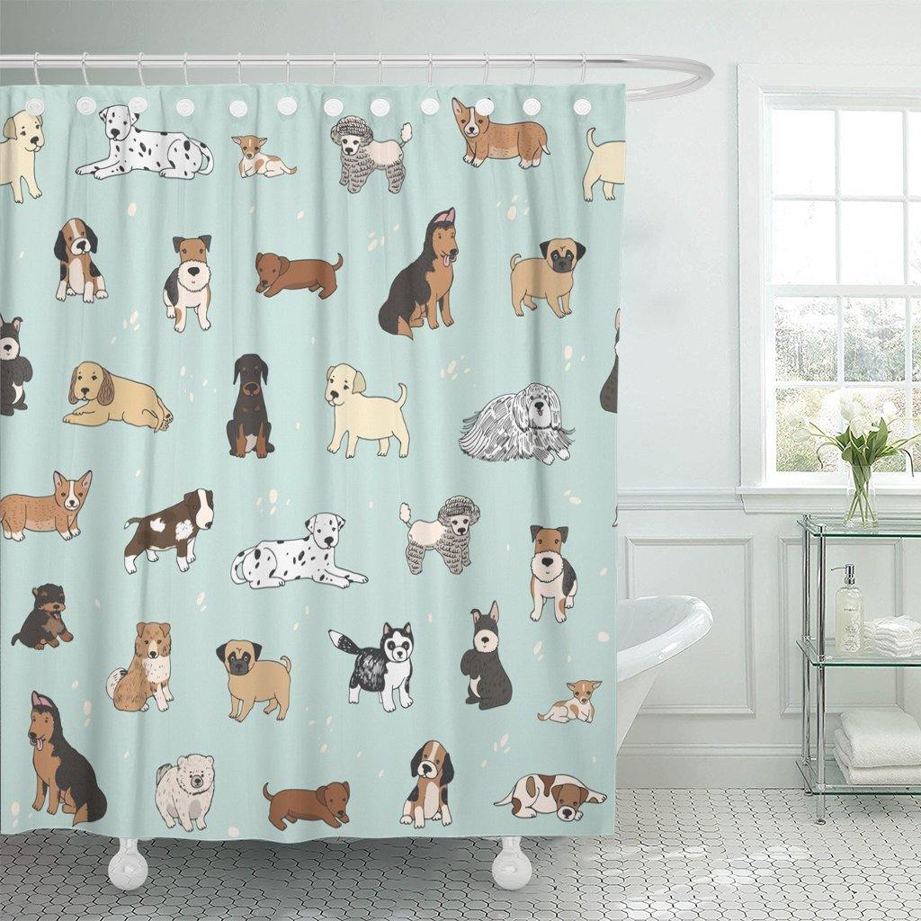 Cute Dog Pattern Shower Curtains - Puppeeland