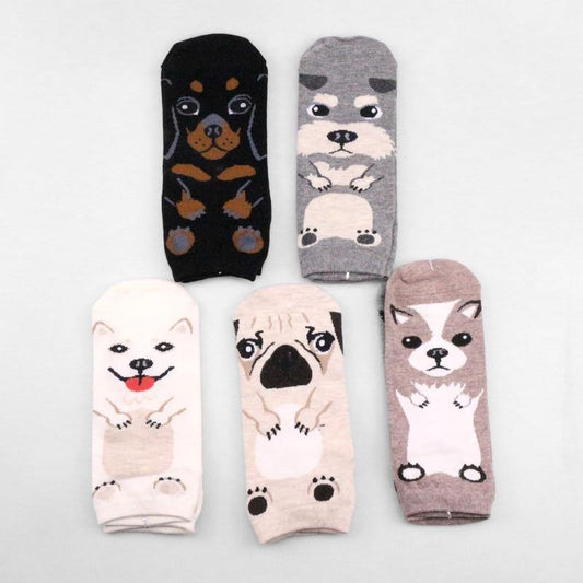 Cute Dog Print Women Socks (5 Pairs) - Puppeeland
