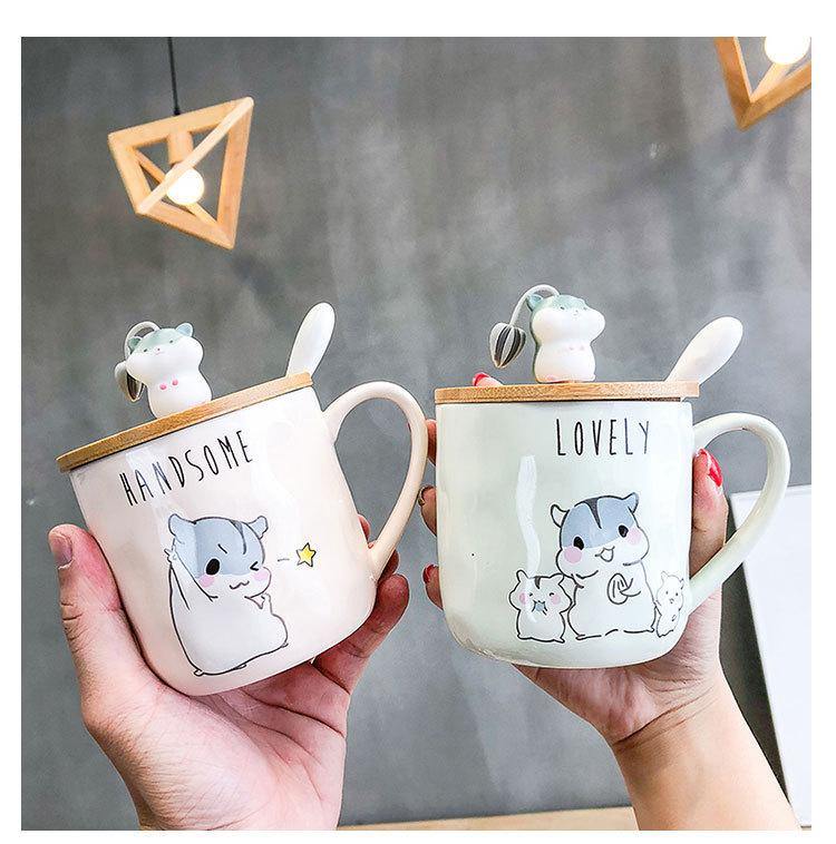 Cute Hamster Mug with Lid and Spoon - Puppeeland