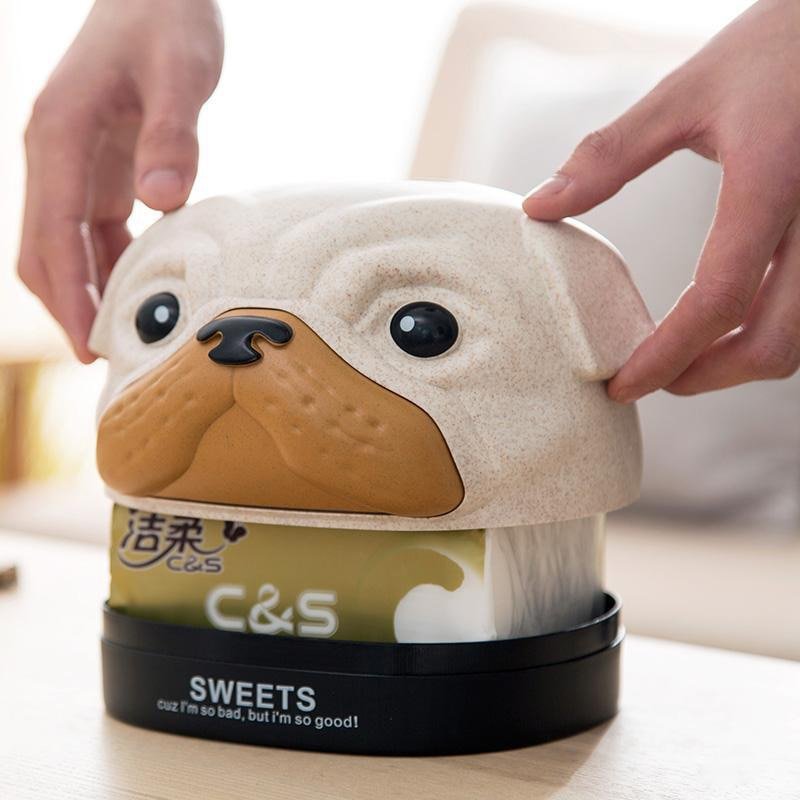 Cute Pug Face Tissue Paper Box - Puppeeland