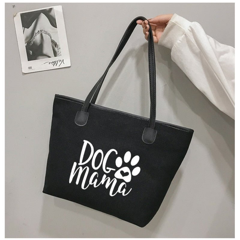 Dog Mama Canvas Tote Bag - Puppeeland