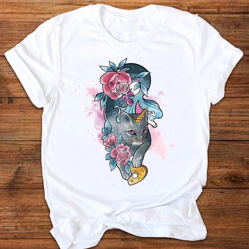 Flower Cat T-Shirt - Puppeeland