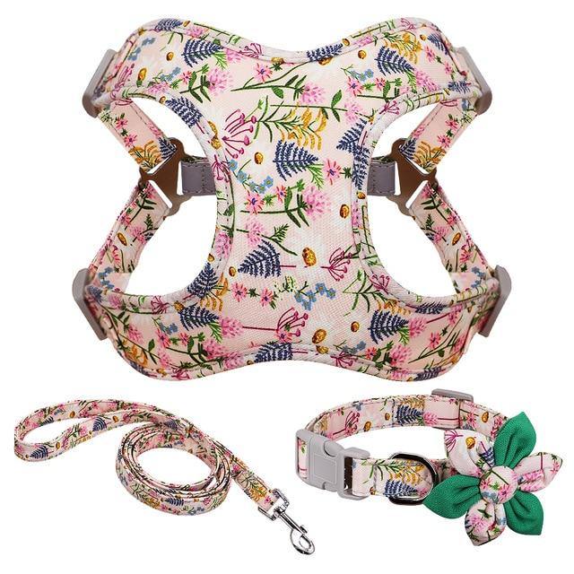 Flower Print Harness and Leash - Puppeeland