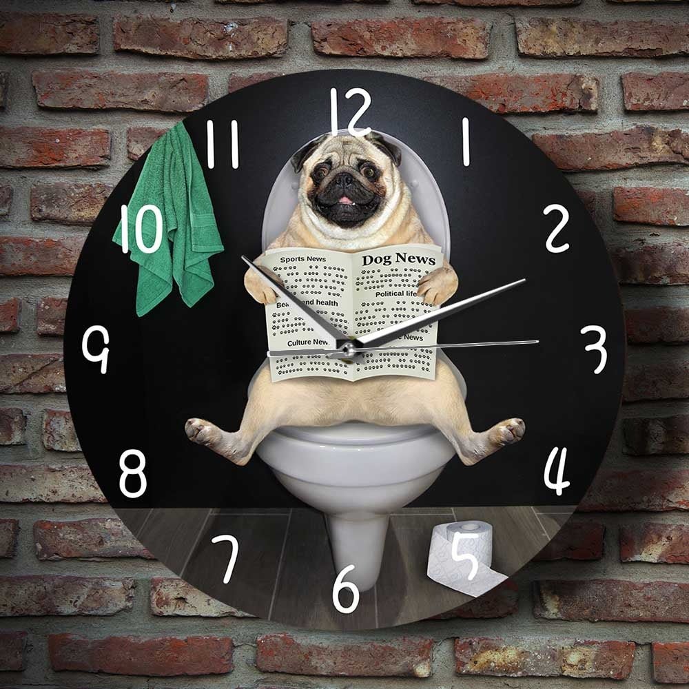 Funny Pug Vinyl Wall Clock - Puppeeland