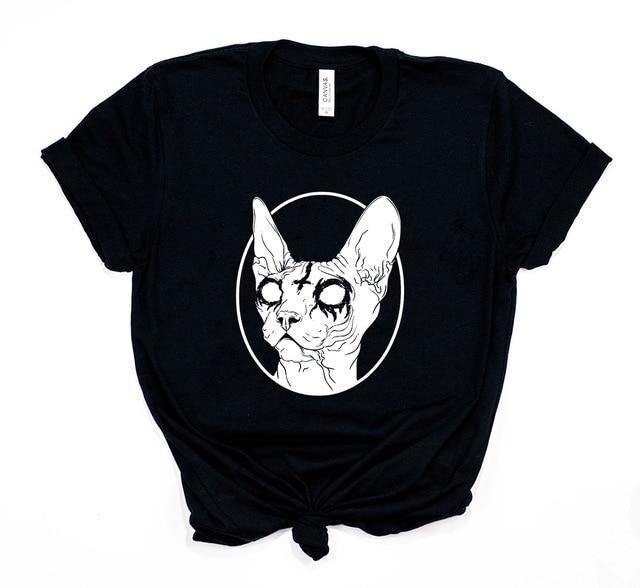 Gothic Punk Sphynx Cat T-Shirt - Puppeeland