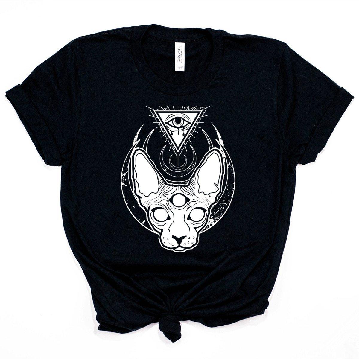 Gothic Sphynx Cat T-shirt - Puppeeland