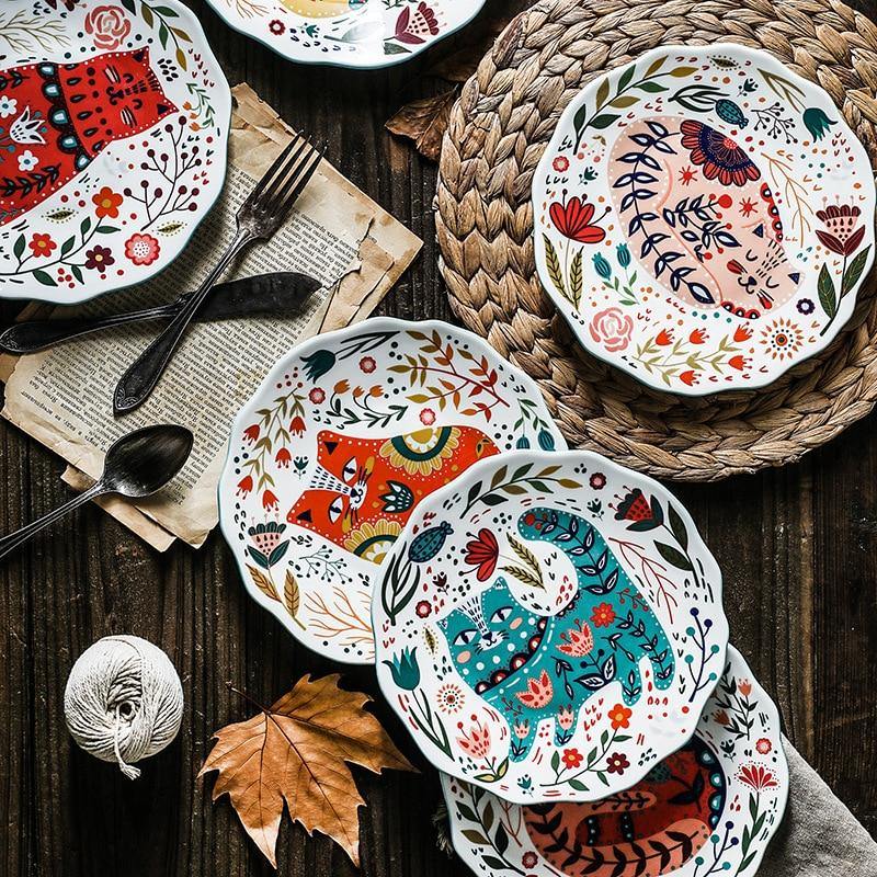 Handmade Cartoon Cat Ceramic Plate - Puppeeland