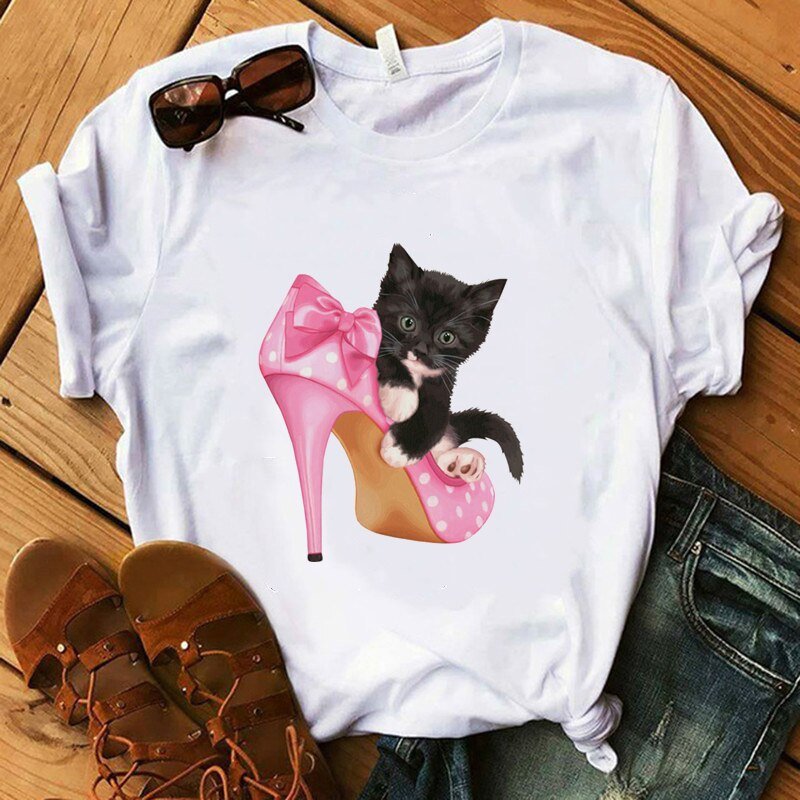 High Heels Cat T-Shirt - Puppeeland