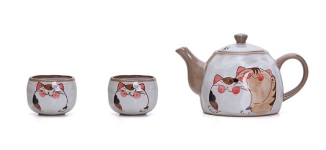 Japanese Cute Cat Tea Pot and Cup - Puppeeland