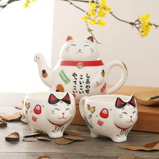 Maneki Neko Lucky Cat Tea Set - Puppeeland