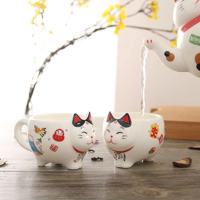 Maneki Neko Lucky Cat Tea Set - Puppeeland