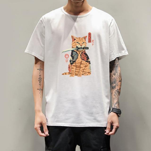 Manga Cat Print T-Shirt Unisex - Puppeeland