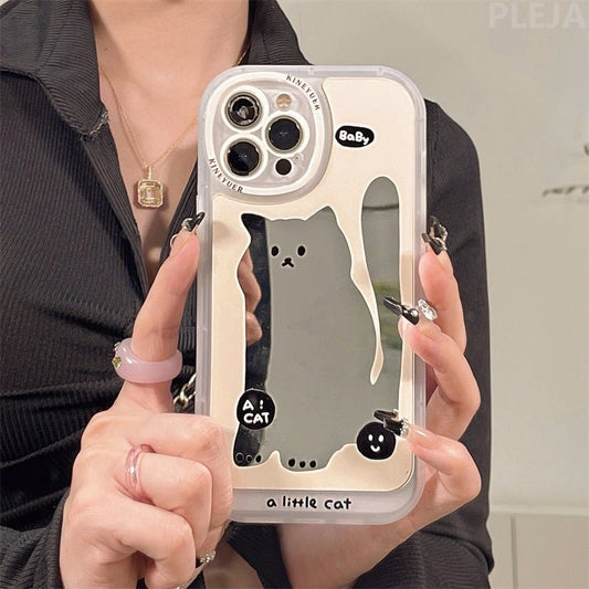 Mirror Cat Shape Cute iPhone Case - Puppeeland