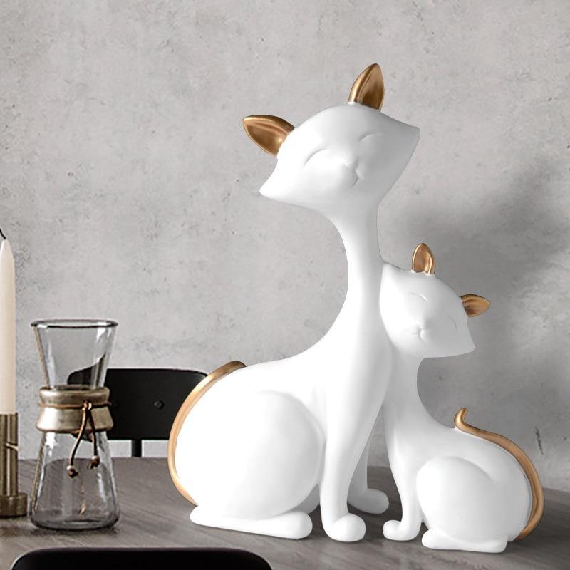Mother and Baby Cat Figurines - Puppeeland