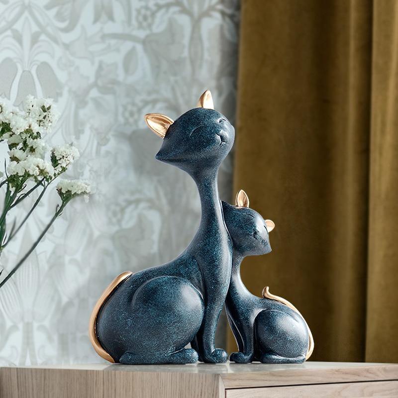 Mother and Baby Cat Figurines - Puppeeland