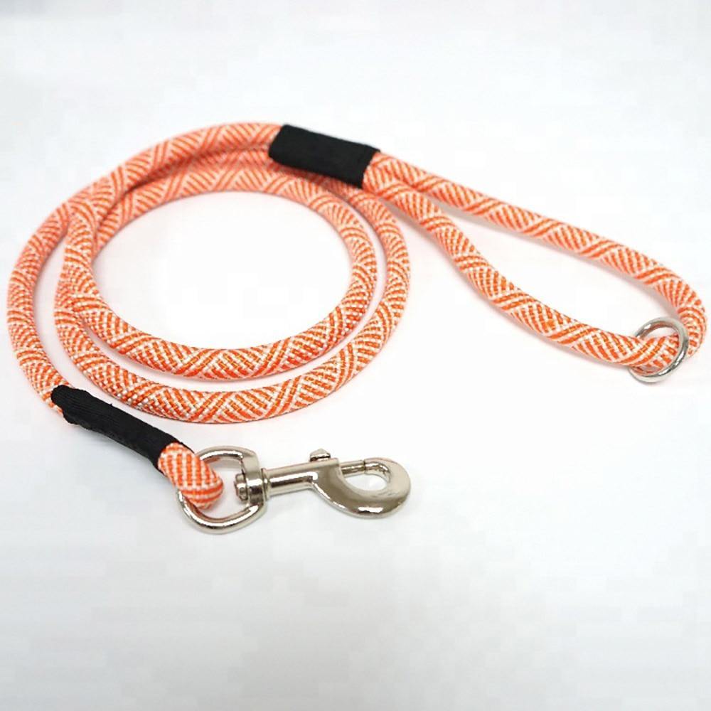 Orange Patterned Rope Leash - Puppeeland