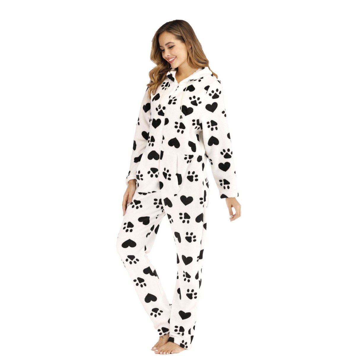 Paw Print Flannel Overall Pajamas - Puppeeland