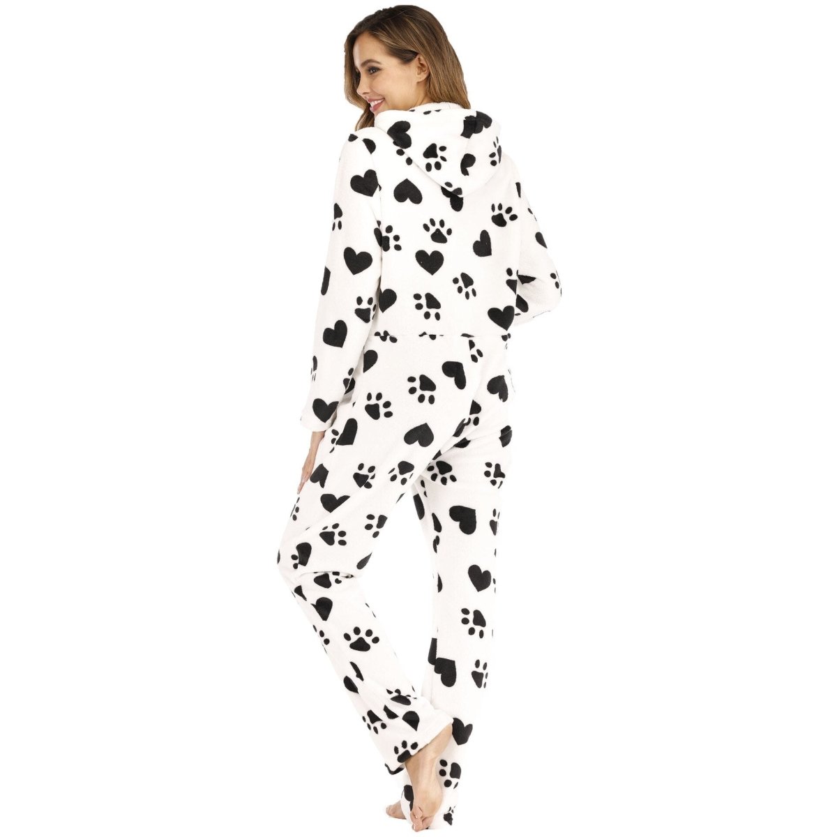 Paw Print Flannel Overall Pajamas - Puppeeland