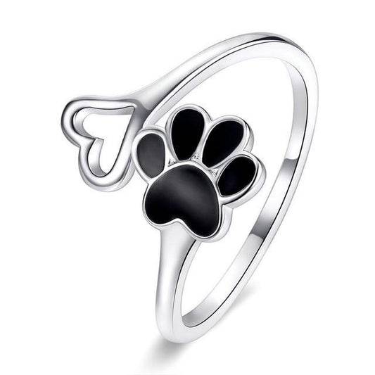 Paw Print Sterling Silver Ring - Puppeeland