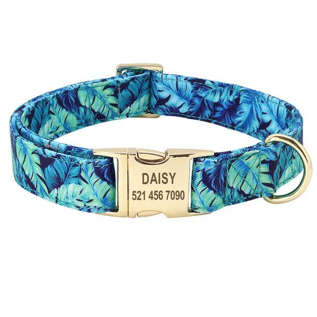 Personalized Floral Print Dog Collar - Puppeeland
