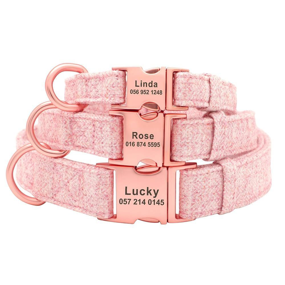 Personalized Rose Gold Pet Collar Leash - Puppeeland
