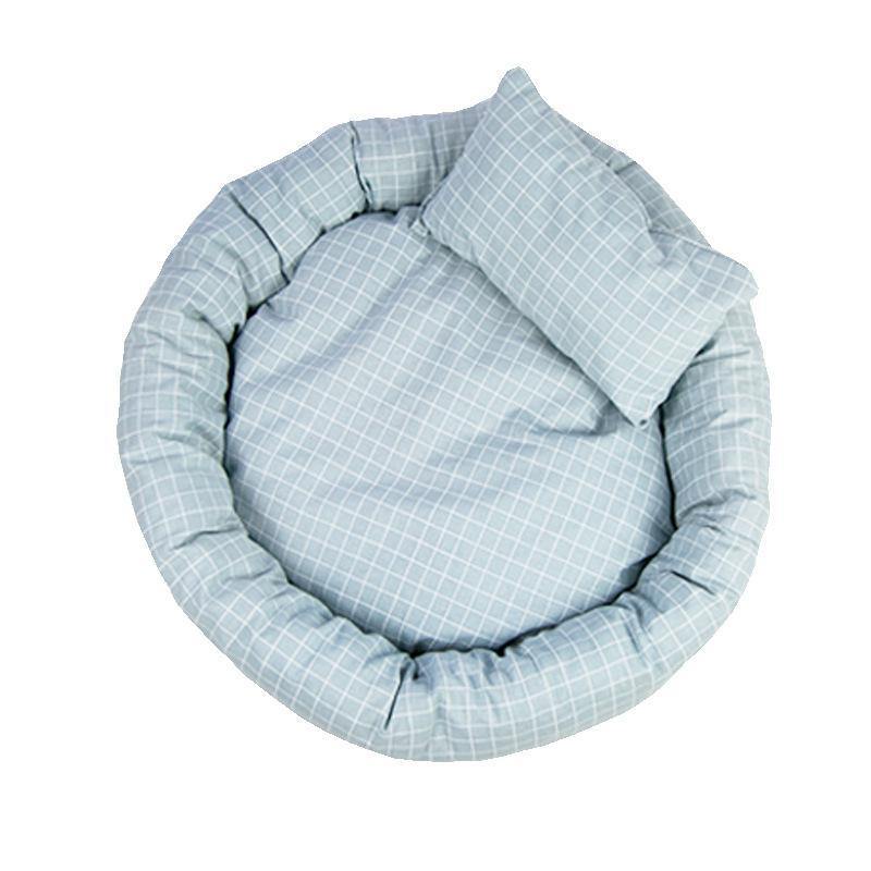 Plaid Pet Tart Bed with Pillow - Puppeeland