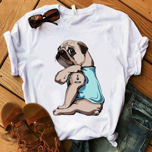 Pug Print T-Shirt - Puppeeland