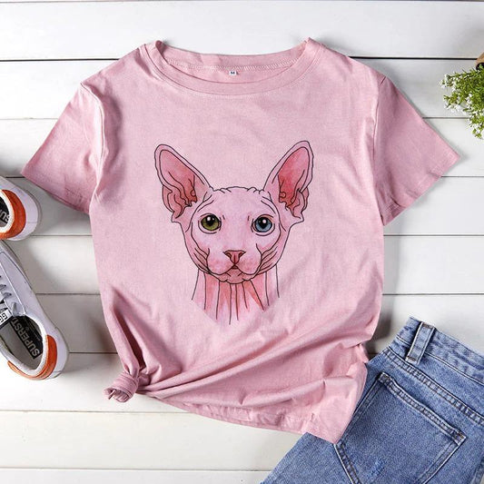 Sphynx Cat Pink T-Shirt - Puppeeland